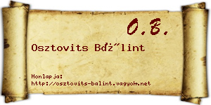 Osztovits Bálint névjegykártya