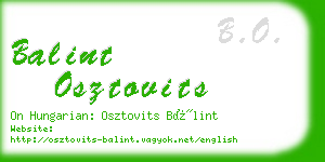 balint osztovits business card